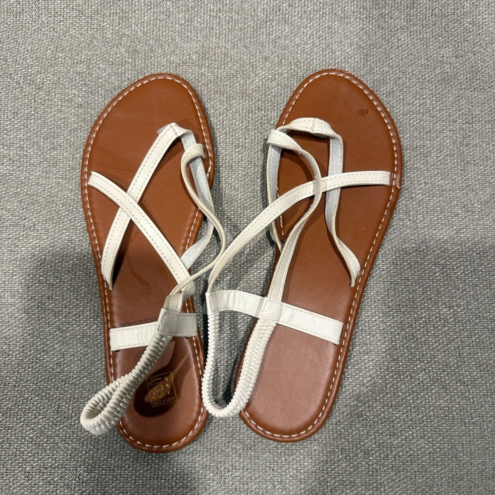 Chic White Leather Sandals